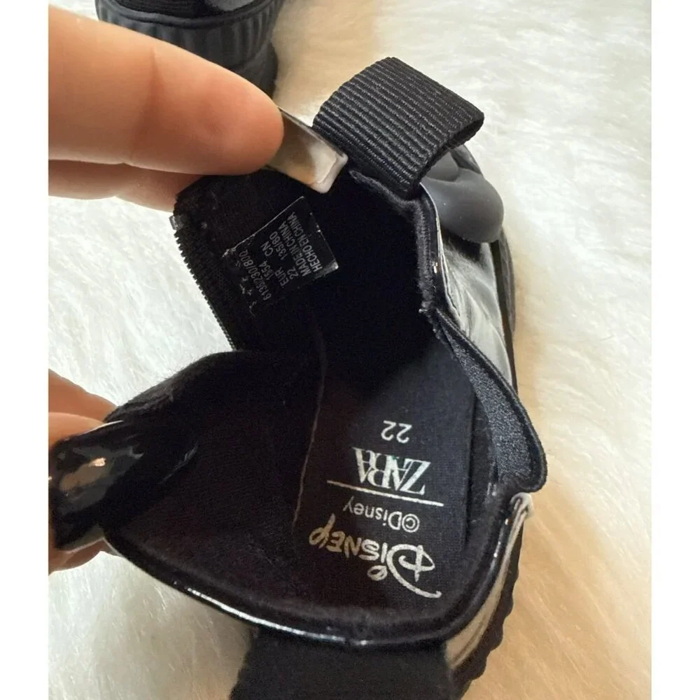 Zara x Disney Baby Toddler Girls 6 Minnie Mouse Black Patent Chelsea Boots